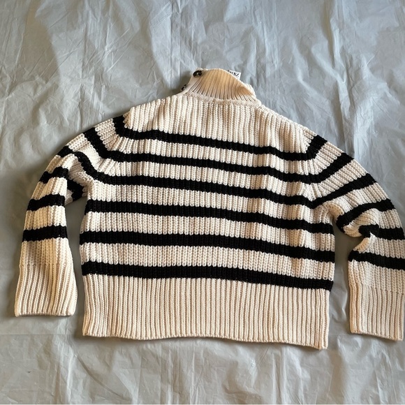 Zara Cream and Black Striped Turtleneck Sweater - Picture 10 of 10